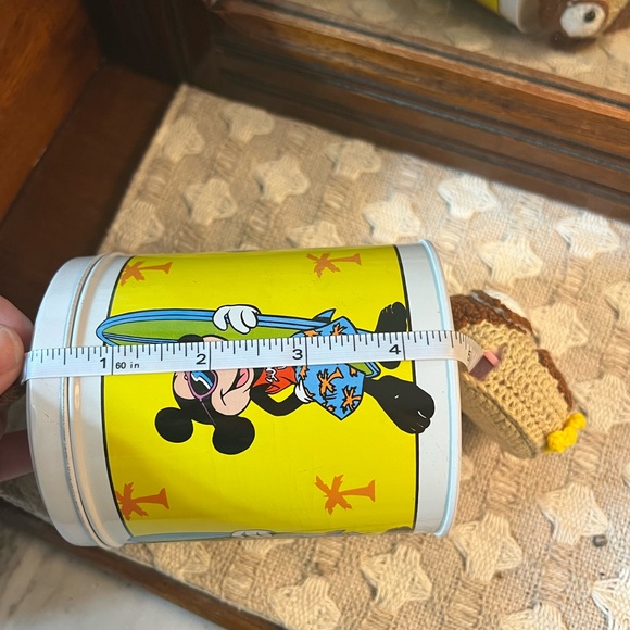 DISNEY Retro Vintage Mickey Mouse Surfer Beach Round Tin with Lid - Picture 7 of 7